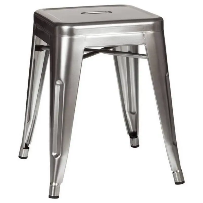 Hocker Vantaggio Stahl Platinfarben H: 46cm Stapelbar