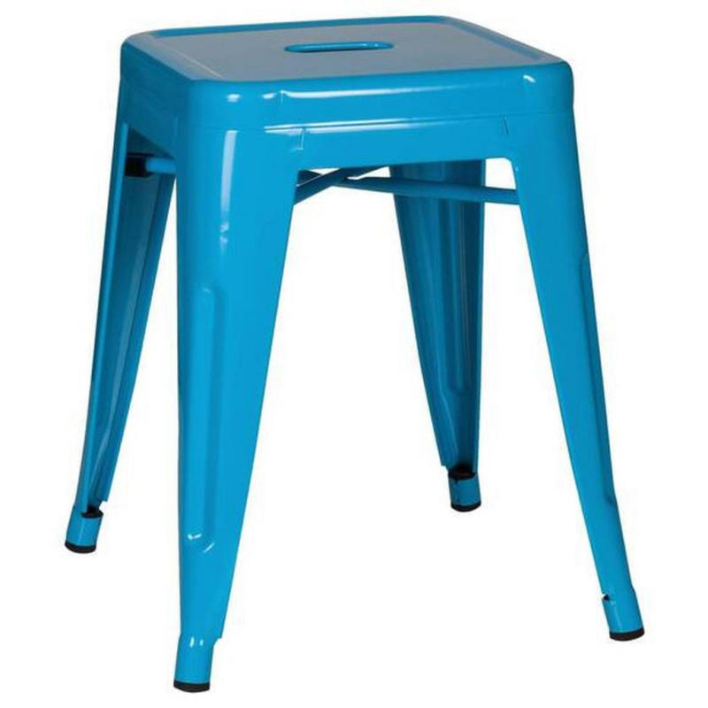 Hocker Vantaggio Stahl Hellblau H: 46 Cm Stapelbar