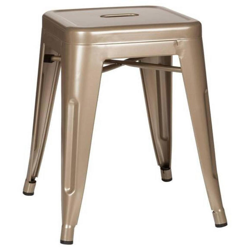 Hocker Vantaggio Stahl Champagner H: 46 cm Stapelbar