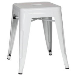 Hocker Vantaggio Stahl Weiß H: 46 Cm Stapelbar