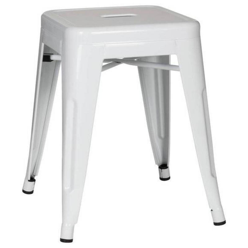 Hocker Vantaggio Stahl Weiß H: 46 Cm Stapelbar