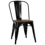 M&ouml;belix Stuhl Vantaggio Comfort W Stapelbar Schwarz/dunkelbraun