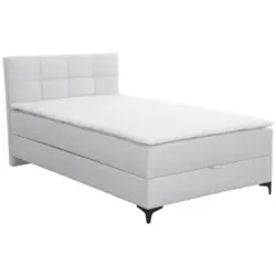 Polsterbett Mit Bettkasten 100x200 Cm Freddie Hellgrau