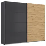 M&ouml;belix Schwebet&uuml;renschrank B: 271cm Feldkirch Grau/eiche Dekor