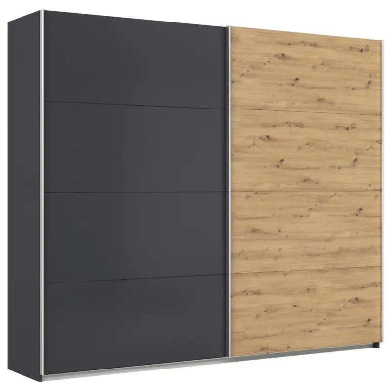 Schwebet&uuml;renschrank B: 271cm Feldkirch Grau/eiche Dekor