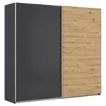 Möbelix Schwebetürenschrank B: 225cm Feldkirch Grau/eiche Dekor