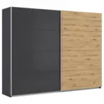 M&ouml;belix Schwebet&uuml;renschrank B: 271cm Feldkirch Grau/eiche Dekor