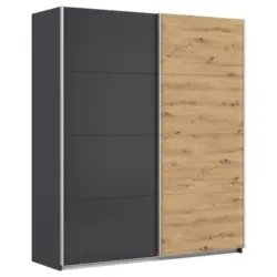 Schwebetürenschrank B: 181cm Feldkirch Grau/eiche Dekor