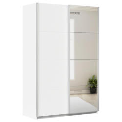 Schwebetürenschrank + Spiegel B: 136cm Feldkirch Weiß