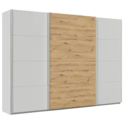 Schwebetürenschrank B: 315cm Feldkirch Seidengr/eiche Dekor