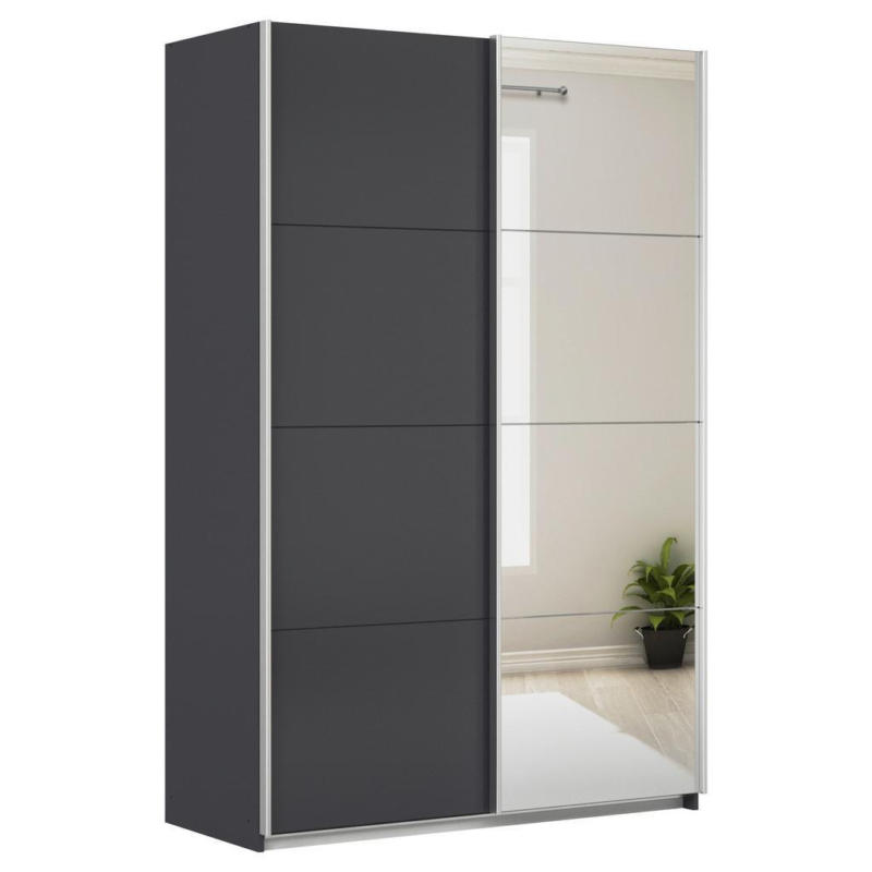 Schwebetürenschrank + Spiegel B: 136cm Feldkirch Grau