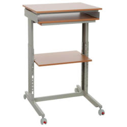 Schreibtisch B 50cm H 72-108cm Workstation, Grau/buche Dekor