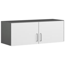 Aufsatzschrank B: 91 cm Aalen Extra Grau/ Weiß