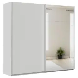 Schwebetürenschrank + Spiegel B: 225cm Feldkirch Seidengrau