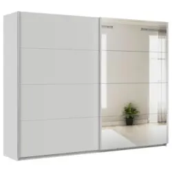 Schwebetürenschrank + Spiegel B: 271cm Feldkirch Seidengrau