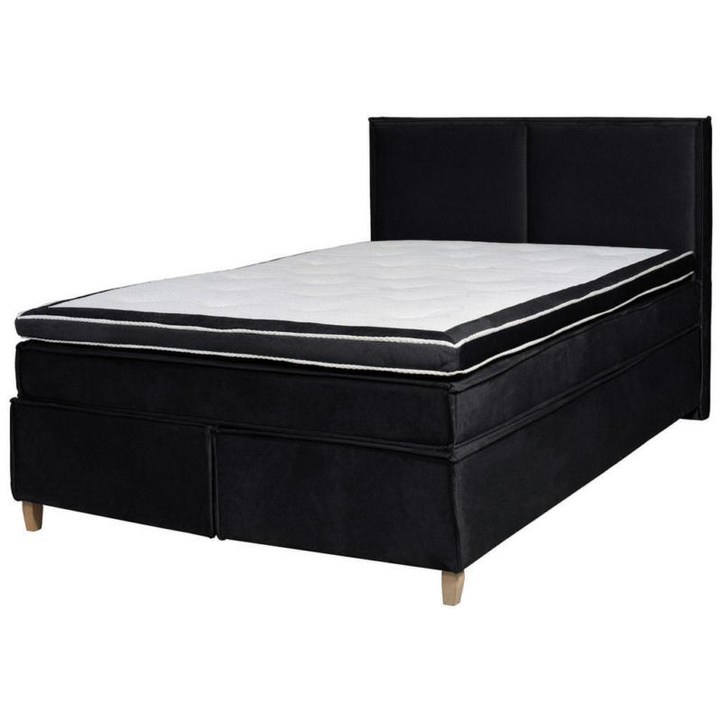 Boxspringbett Mit Topper 180x200 Cm Davos Anthrazit