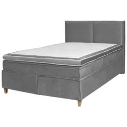 Boxspringbett mit Topper 160x200 cm Davos Grau