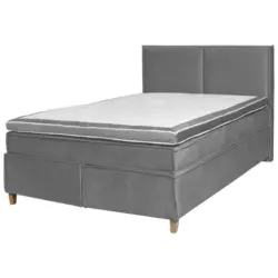 Boxspringbett Mit Topper 160x200 Cm Davos Grau