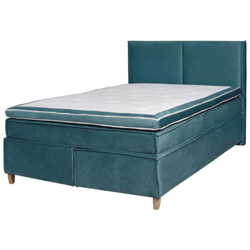 Boxspringbett Mit Topper 180x200 Cm Davos Blau