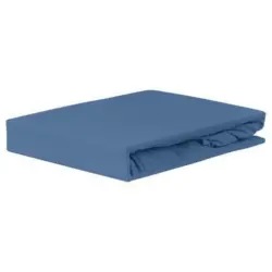Spannleintuch Jeansblau 180x200 Cm Baumwolle