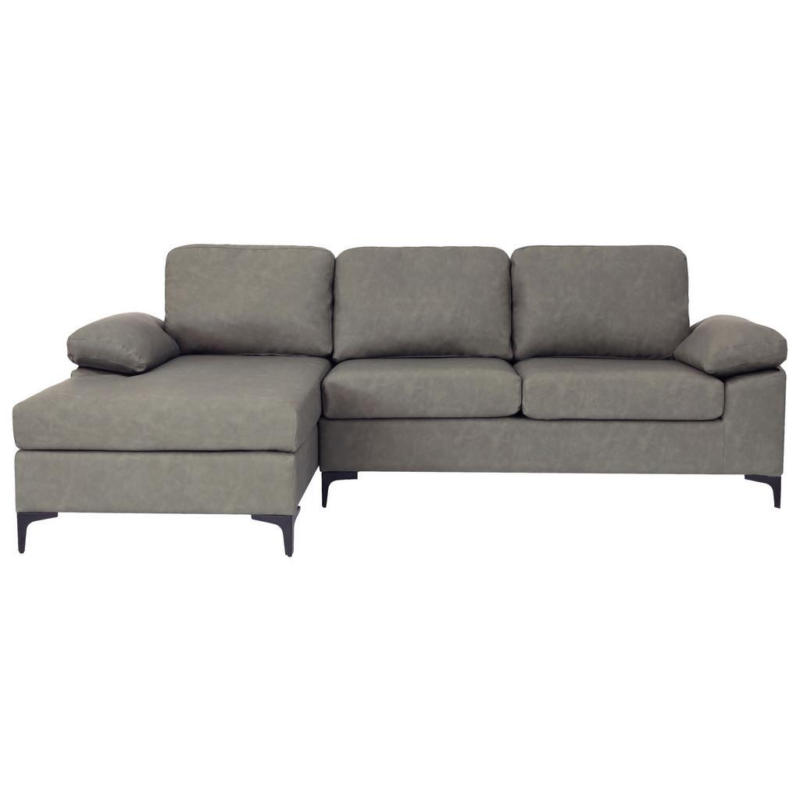 Ecksofa Flavon Grau Lederlook