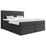 Möbelix Boxspringbett mit Topper Anthrazit 180x200 cm Loreno