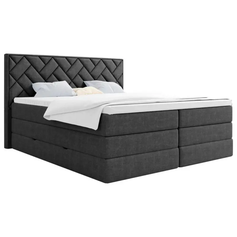 Boxspringbett Inkl. Topper Anthrazit 140x200 Cm Loreno