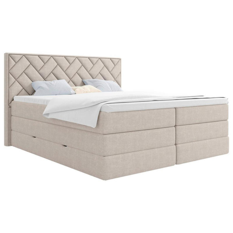 Boxspringbett Inkl. Topper Beige 160x200 Cm Loreno