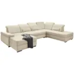 Möbelix Wohnlandschaft Milian Creme U-Form: 186/375/250 Cm