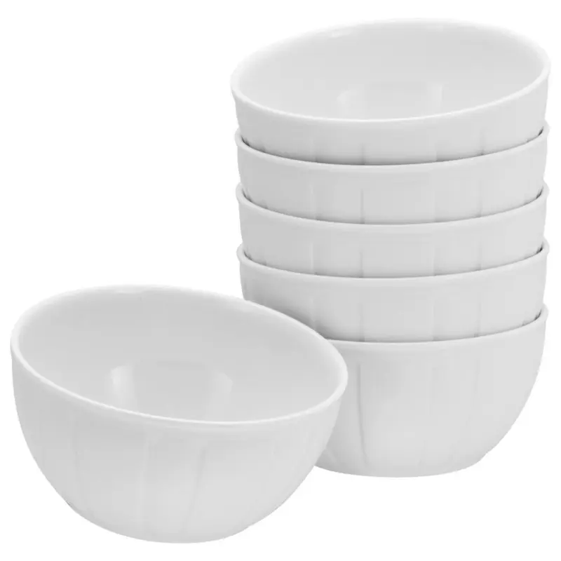 M&uuml;slischalenset Porzellan Wei&szlig; Barcelona 6--Teilig.