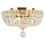 Möbelix Kronleuchter Basfor 3xe14, Goldfarben Kristallglas