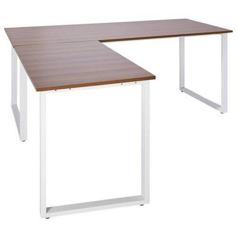 Eckschreibtisch Workspace XL I B: 180 cm Weiß/Walnuss Dekor