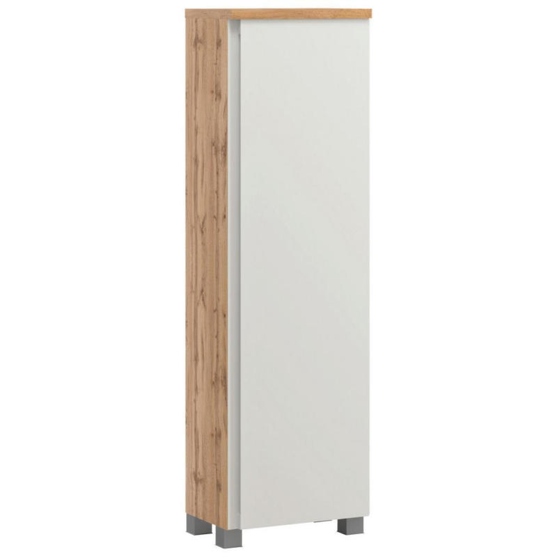 Midischrank Arosa B: 40 cm Weiß/Eiche Dekor