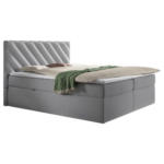 Möbelix Boxspringbett mit Topper Hellgrau 180x200 cm Gusto