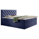 Möbelix Boxspringbett mit Topper Blau 180x200 cm Gusto