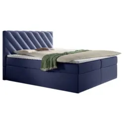 Boxspringbett mit Topper Blau 140x200 cm Gusto