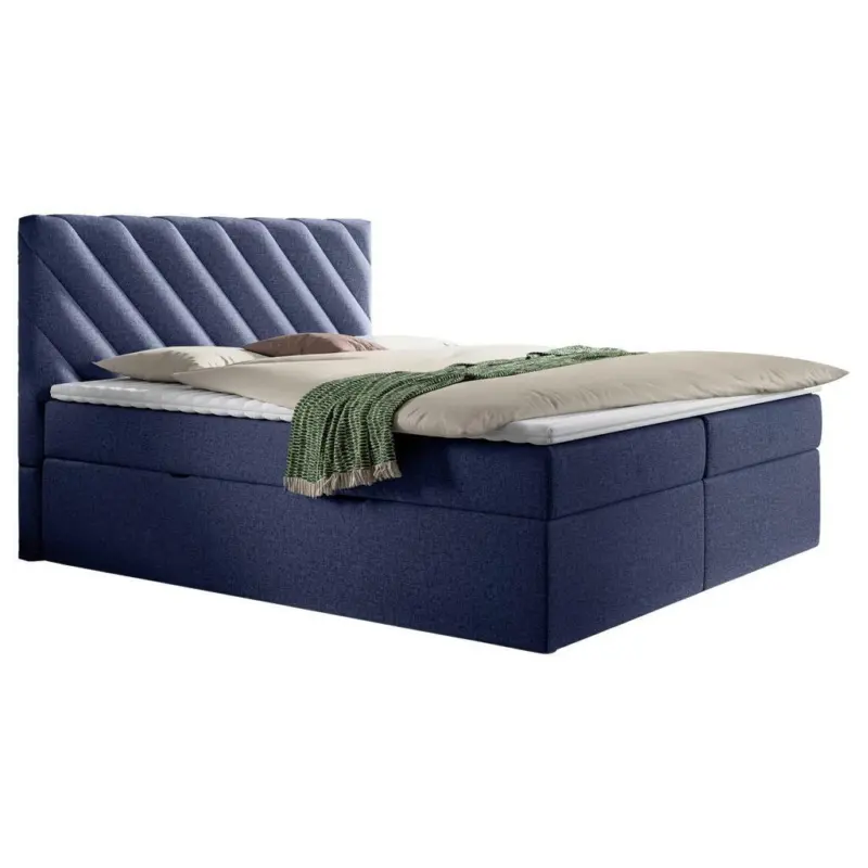 Boxspringbett mit Topper Blau 140x200 cm Gusto