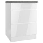 Möbelix Küchenunterschrank Monza B: 60 Cm Weiß/grau 3 Laden