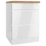 M&ouml;belix K&uuml;chenunterschrank Monza B: 60 Cm Wei&szlig;/eiche Dekor