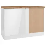 M&ouml;belix Eckunterschrank Monza B: 120 Cm Wei&szlig;/eiche Dekor