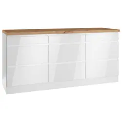 Küchenunterschrank Monza 180 Cm Weiß/eiche Dekor