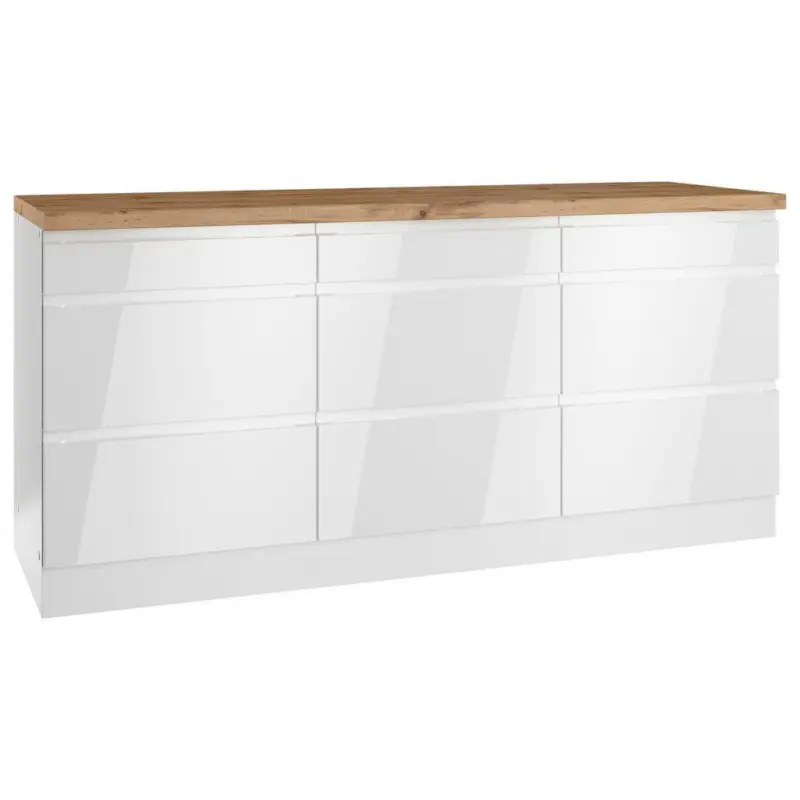 Küchenunterschrank Monza 180 Cm Weiß/eiche Dekor