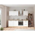 Möbelix Küchenzeile Meran Mit Geräten B: 240 Cm Weiß/eiche Dekor