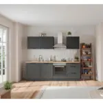 Möbelix Küchenzeile Meran Ohne Geräte B: 240 Cm Grau/eiche Dekor