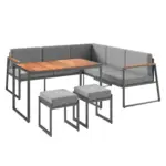 Möbelix Loungegarnitur 5-tlg Luzern Metall/holz Mit Kissen