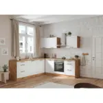 Möbelix Einbauküche Eckküche Möbelix Meran Mit Geräten 240x240 Cm Weiß/eiche Dekor