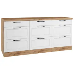 Küchenunterschrank Meran B: 180 Cm Weiß/eiche Dekor