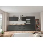 Möbelix Küchenzeile Meran Mit Geräten B: 360 Cm Grau/eiche Dekor