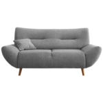 Möbelix 2-Sitzer-Sofa Drago Silberfarben Chenille