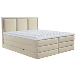 Boxspringbett Swing Webstoff Beige 200x200 cm